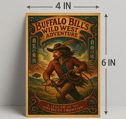 Buffalo Bill Wild West Adventure Vintage Cultural Poster