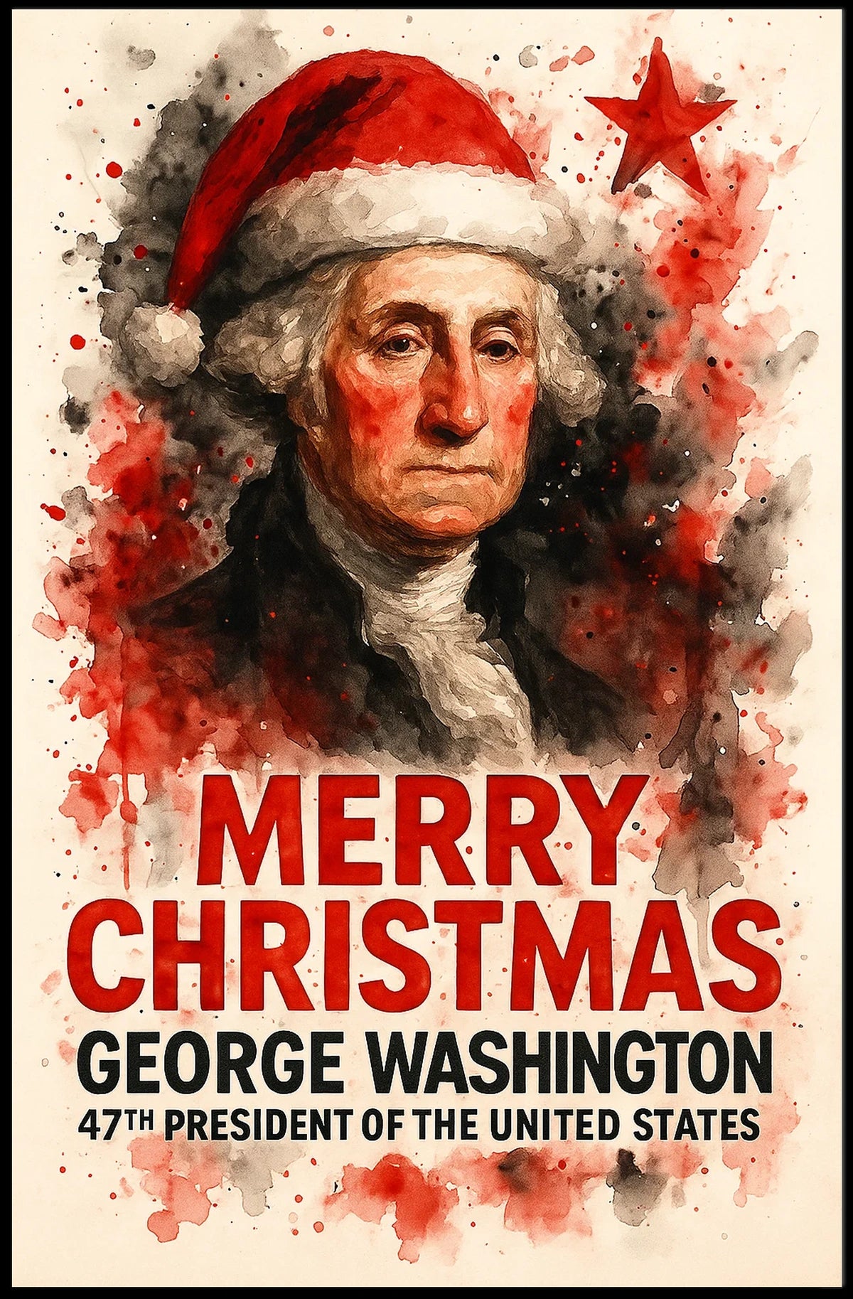 George Washington Jolly 47th President Christmas Poster