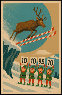 Reindeer Ski Jumping Extravaganza Poster