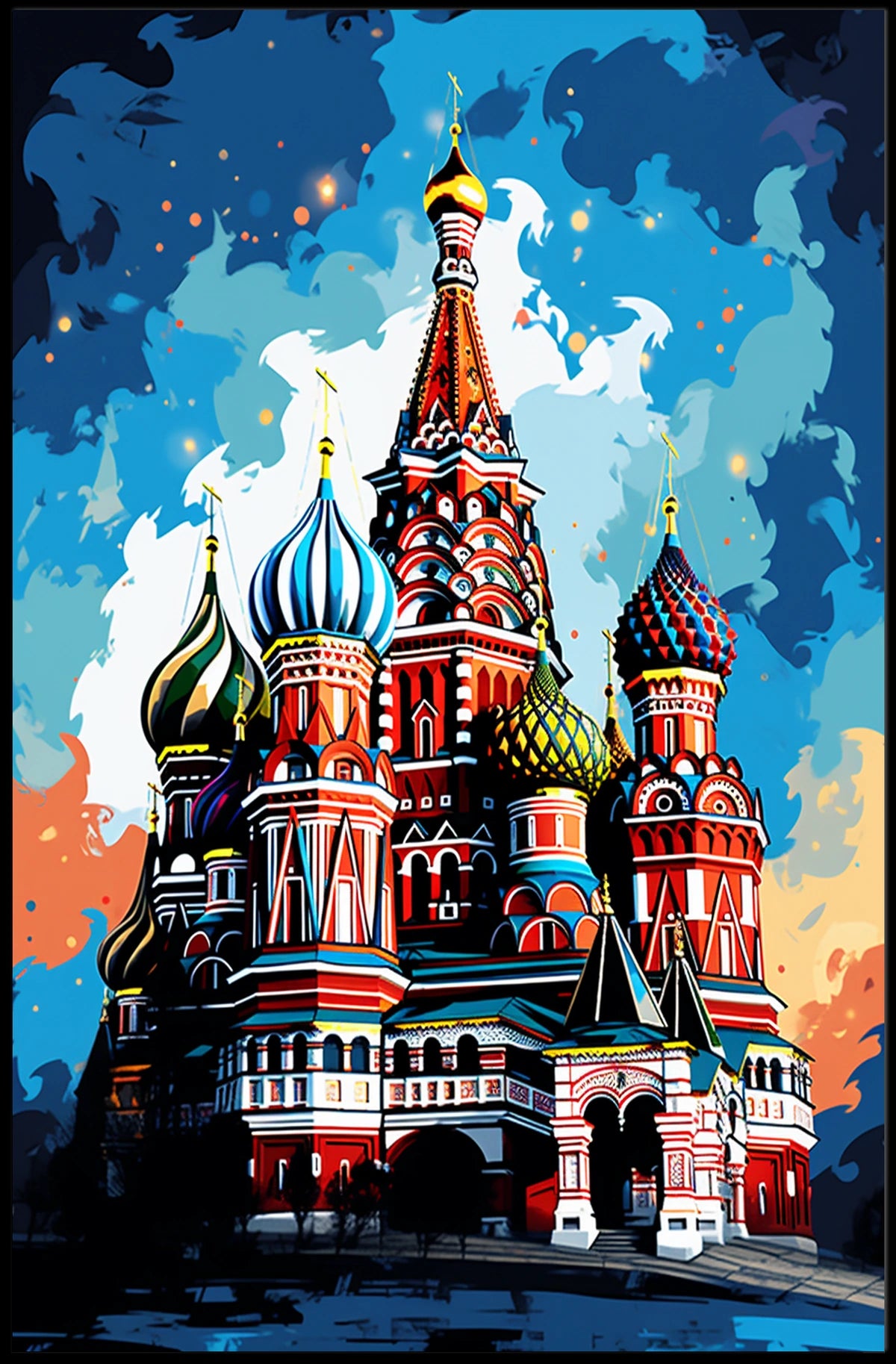 Saint Basil's Cathedral Whimsical Artistic Cultural Heritage Poster