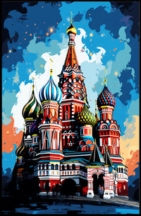 Saint Basil's Cathedral Whimsical Artistic Cultural Heritage Poster