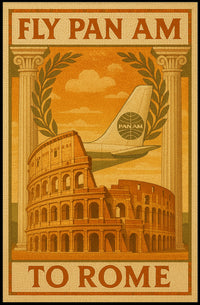 Fly Pan Am To Rome Poster