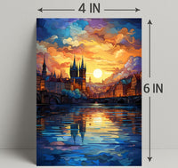Enchanted Cityscape At Sunset Poster