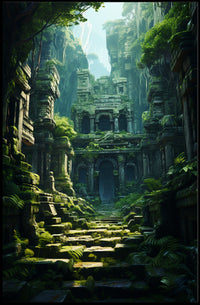 Ancient Jungle Ruins Poster