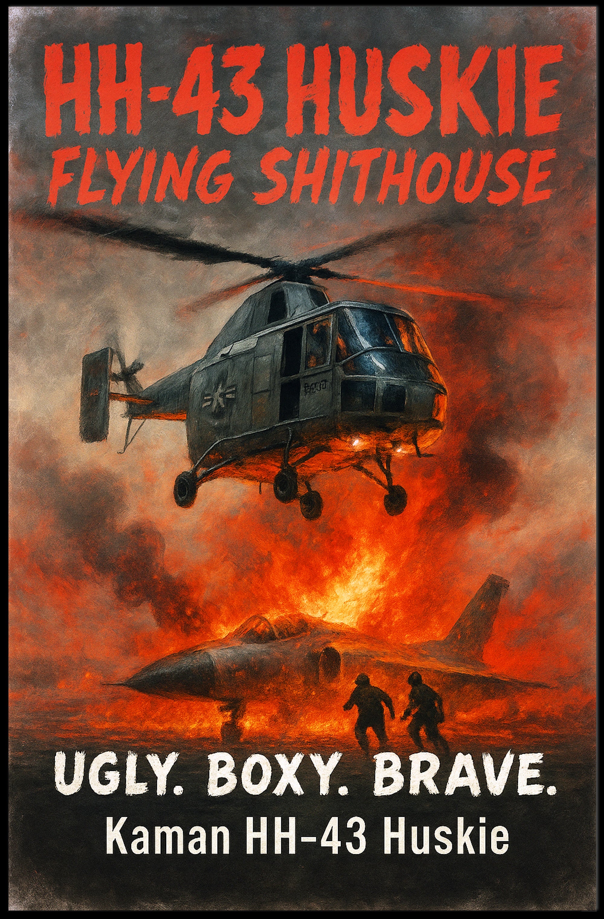 Kaman HH-43 Huskie Ugly. Boxy. Brave Poster PosterGoat
