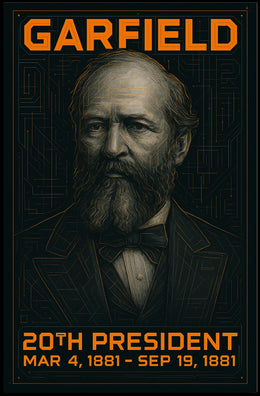 James A. Garfield 20th President of the United States Techno Schematic Poster