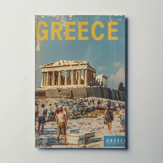 Greece Acropolis with Tourists Poster