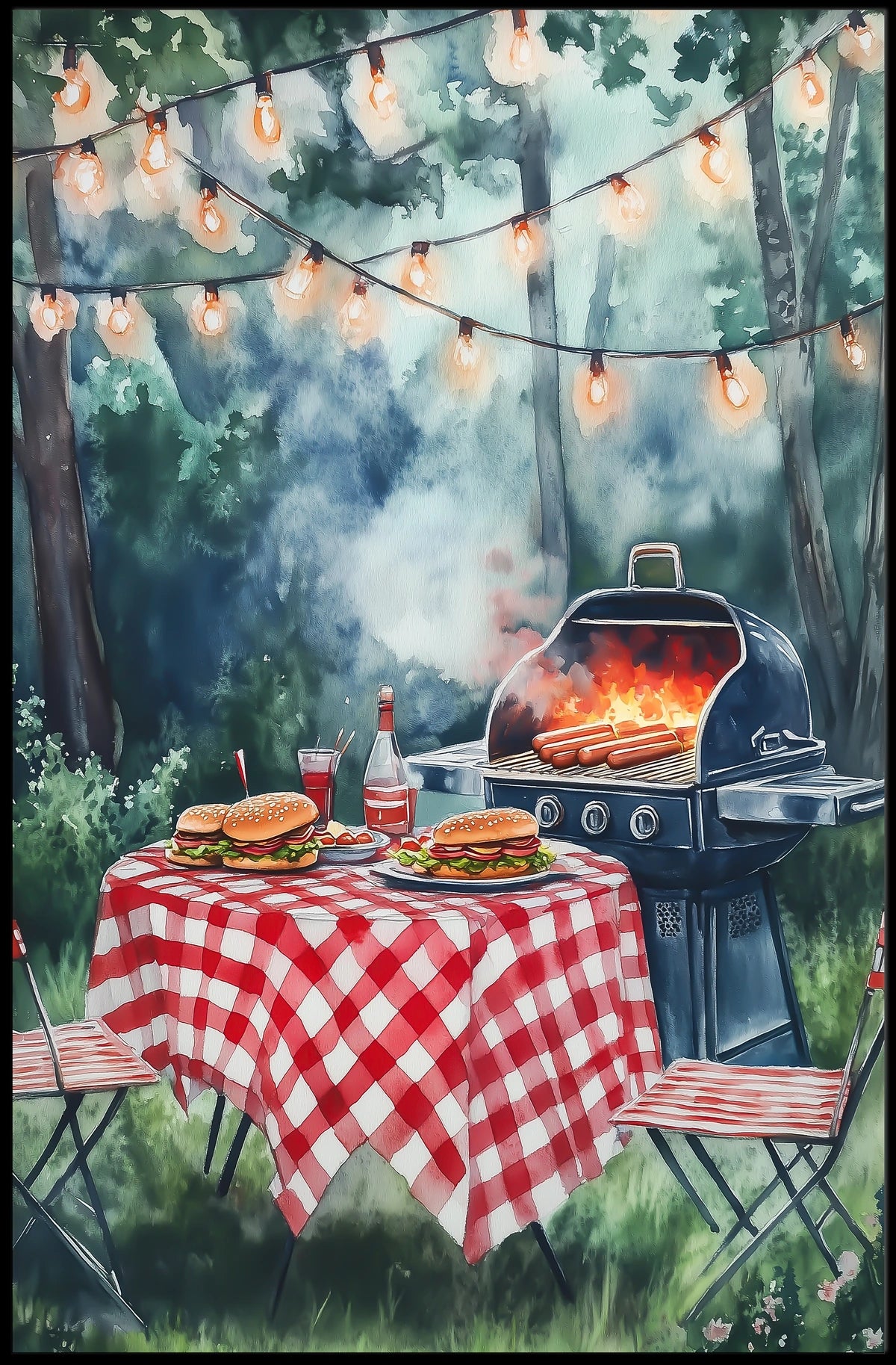 summer barbecue scene Poster