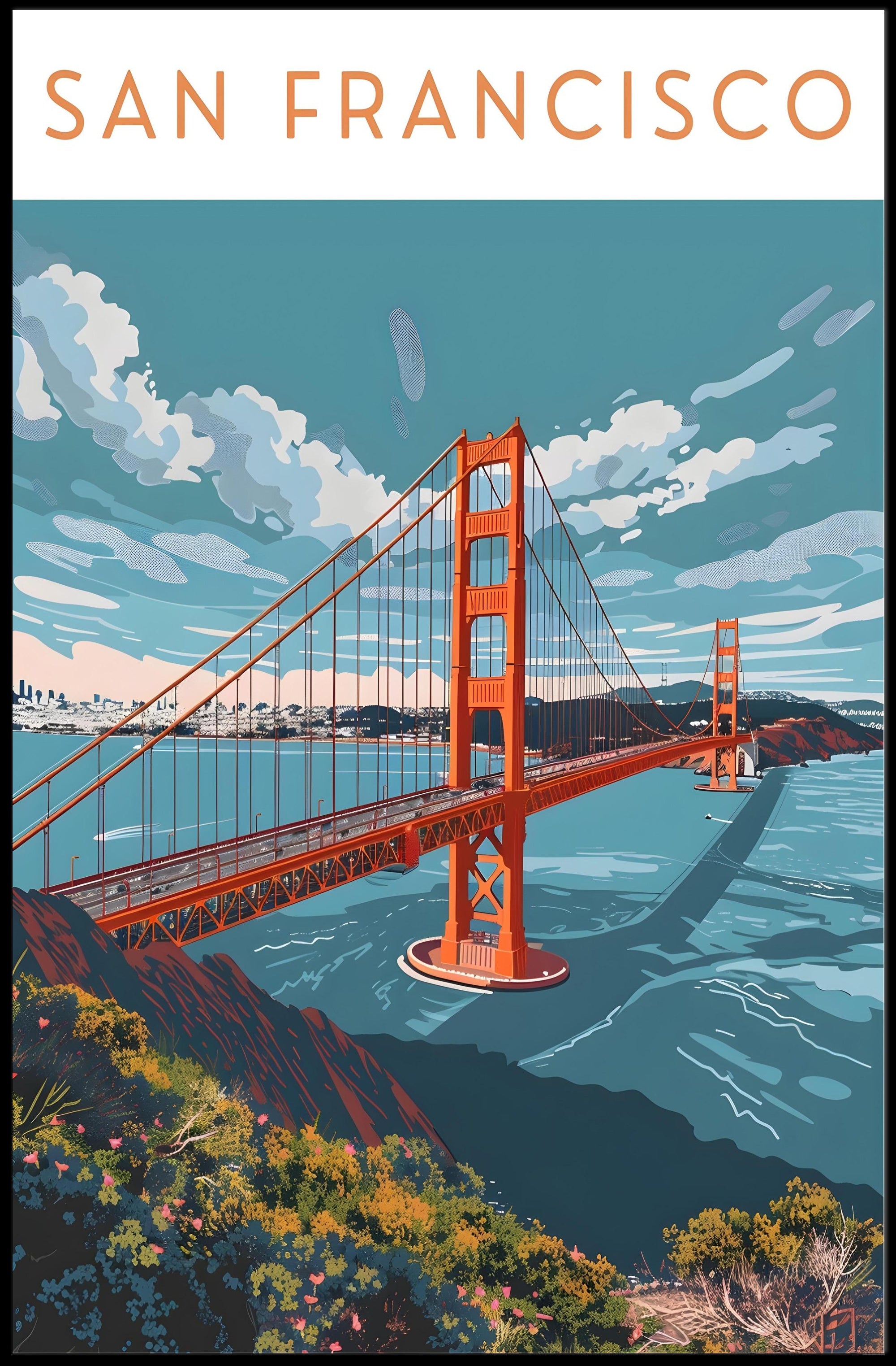 Golden Gate Bridge in San Francisco Travel Poster