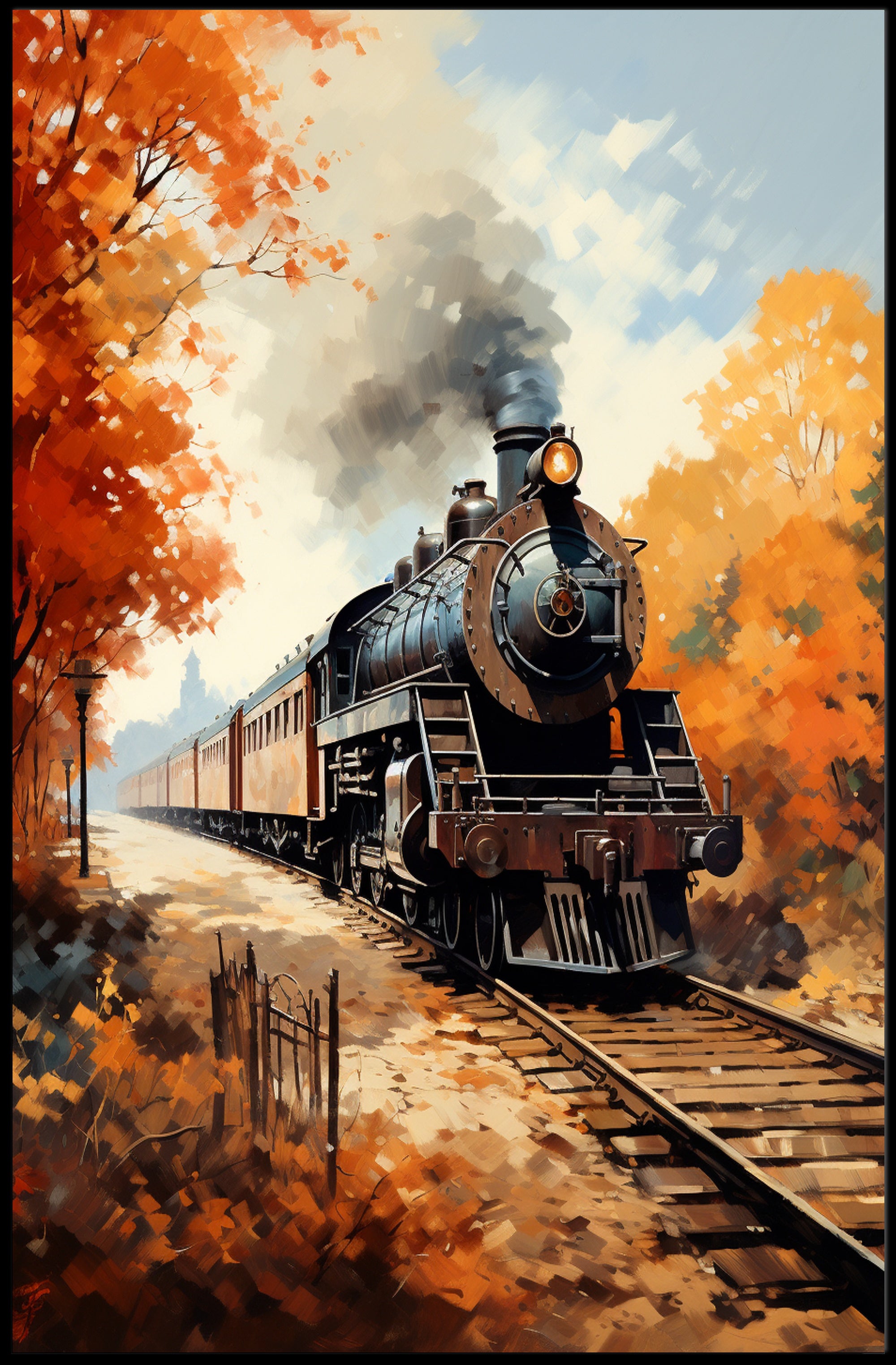 Autumn Journey By Train Poster