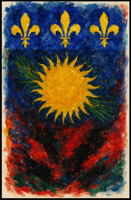 Vibrant Heraldic Sun Poster