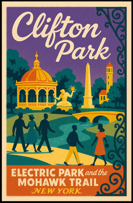 Clifton Park Nostalgia Poster Vintage Riverside Wall Art