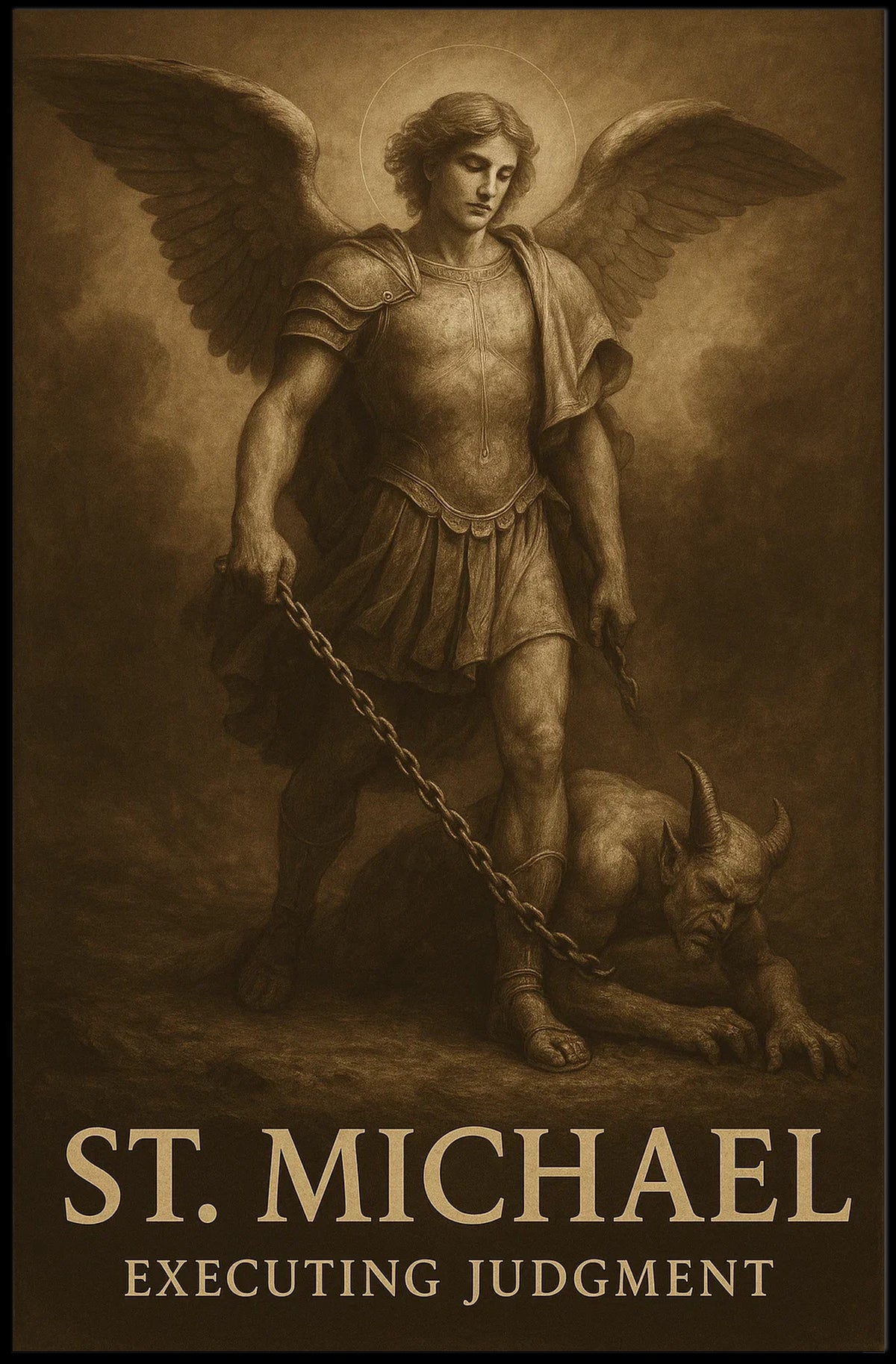 St. Michael Executing Judgment Poster