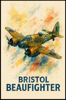 Bristol Beaufighter WWII Vintage Aviation Art Poster