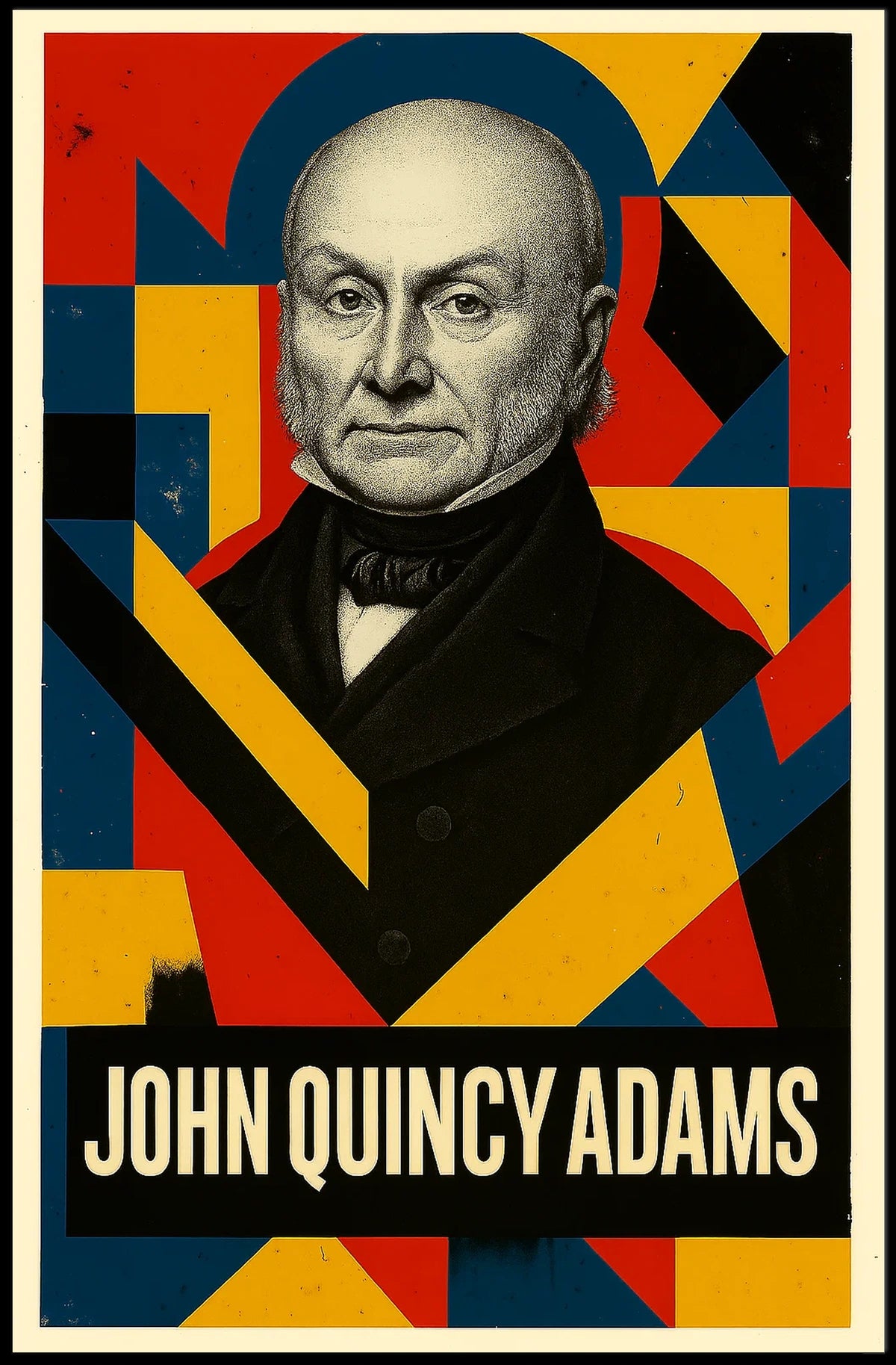 John Quincy Adams 6th President of the United States Abstract Pop Poster