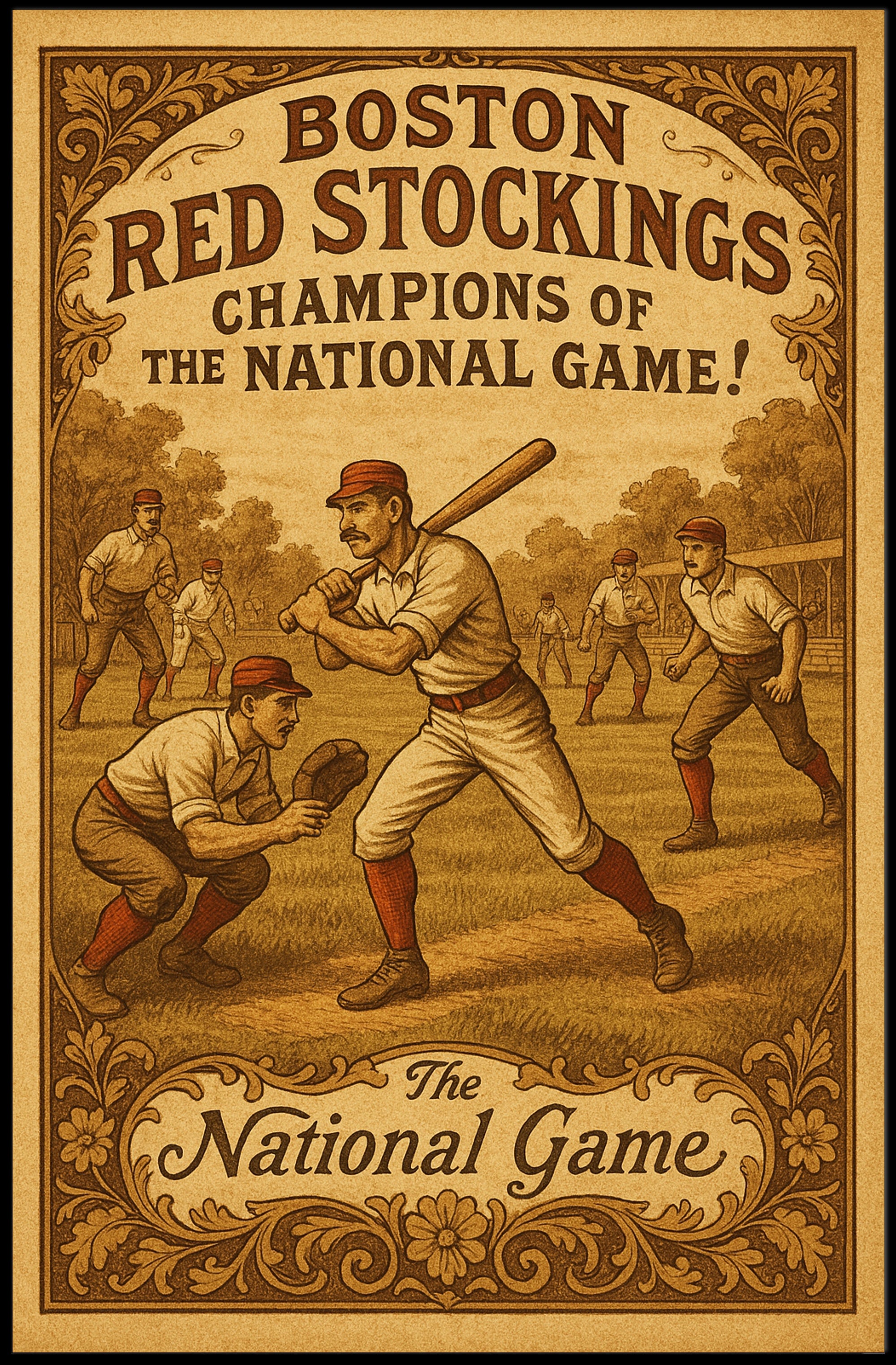 Boston Red Stockings – Champions of the National Game Poster PosterGoat