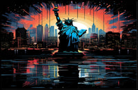 Statue Of Liberty At Sunset Poster