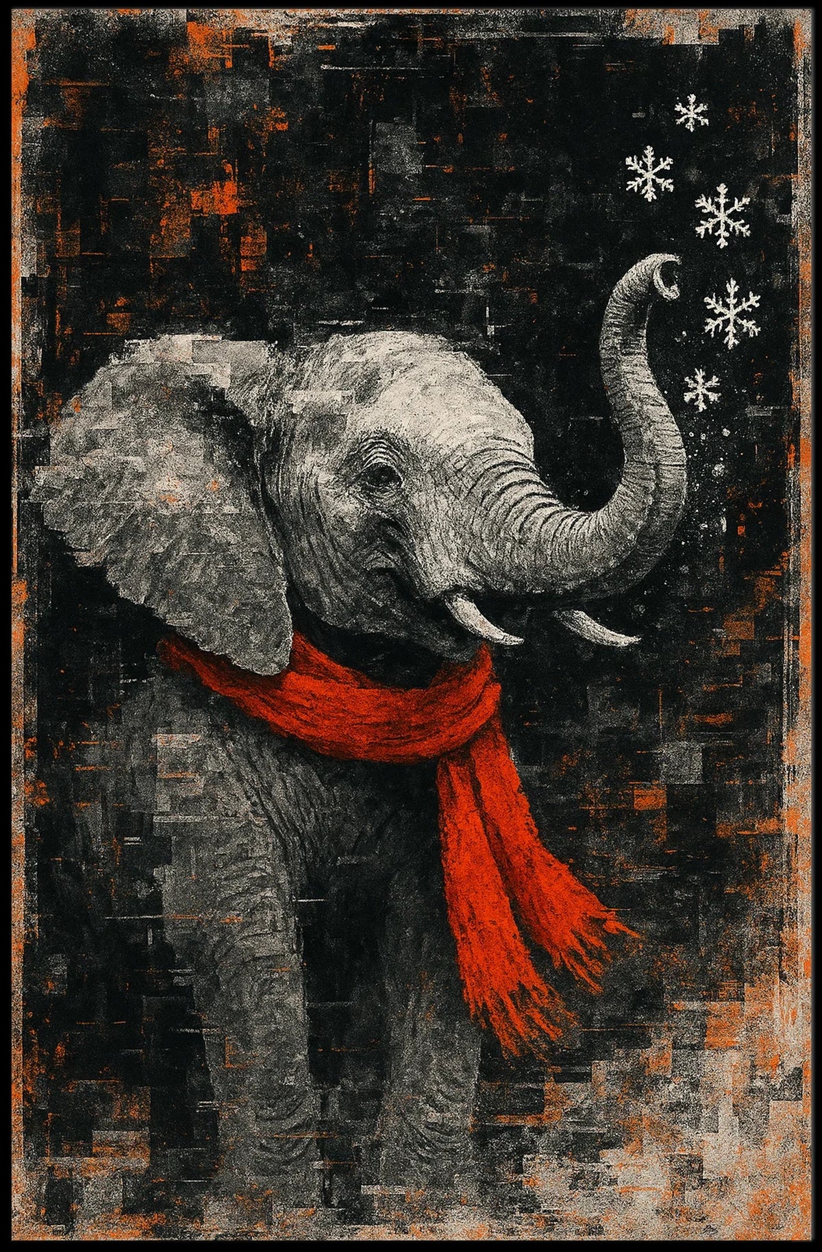 Elephant Landscape Poster