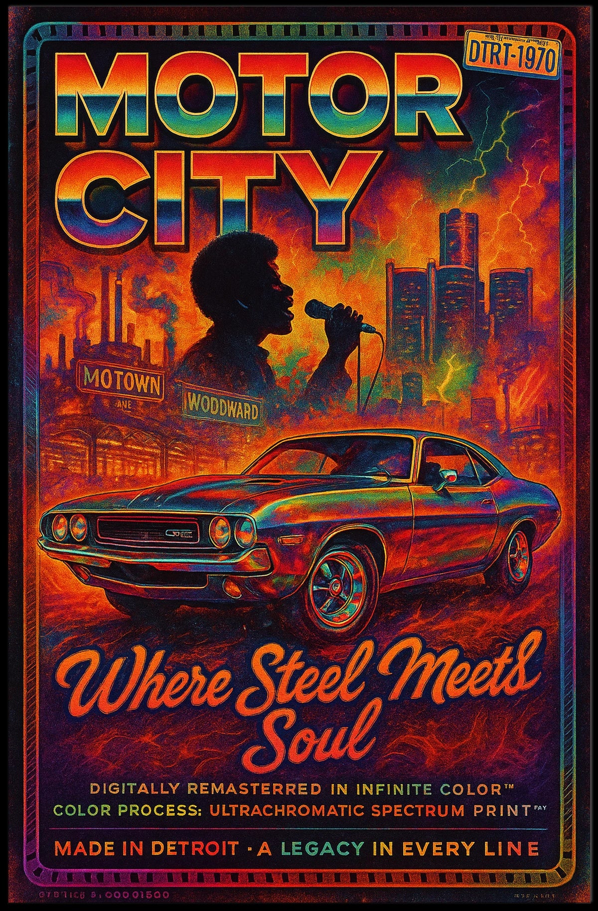 Motor City Where Steel Meets Soul Poster