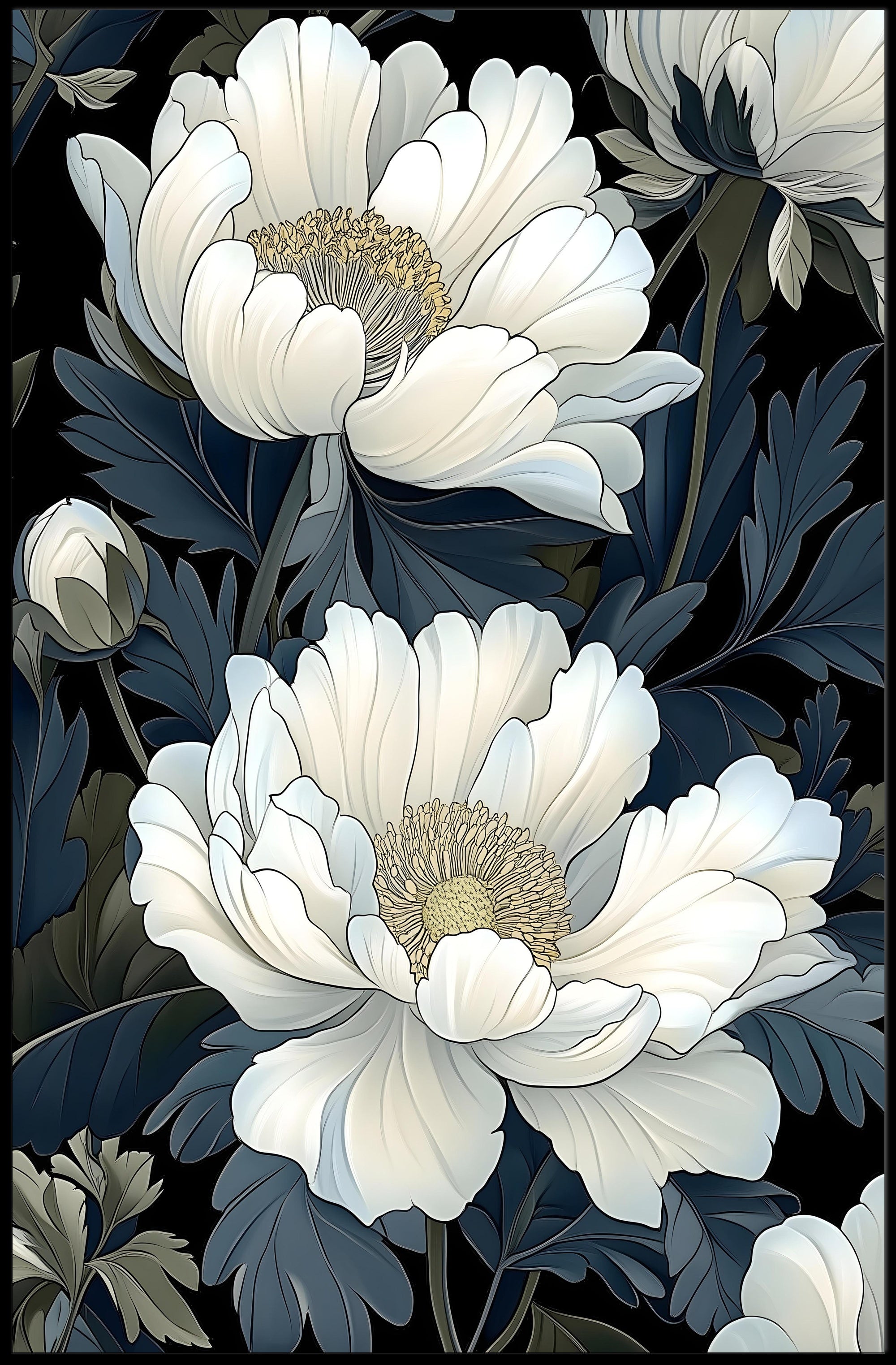 Elegant Blooms Art Print Wall Decor