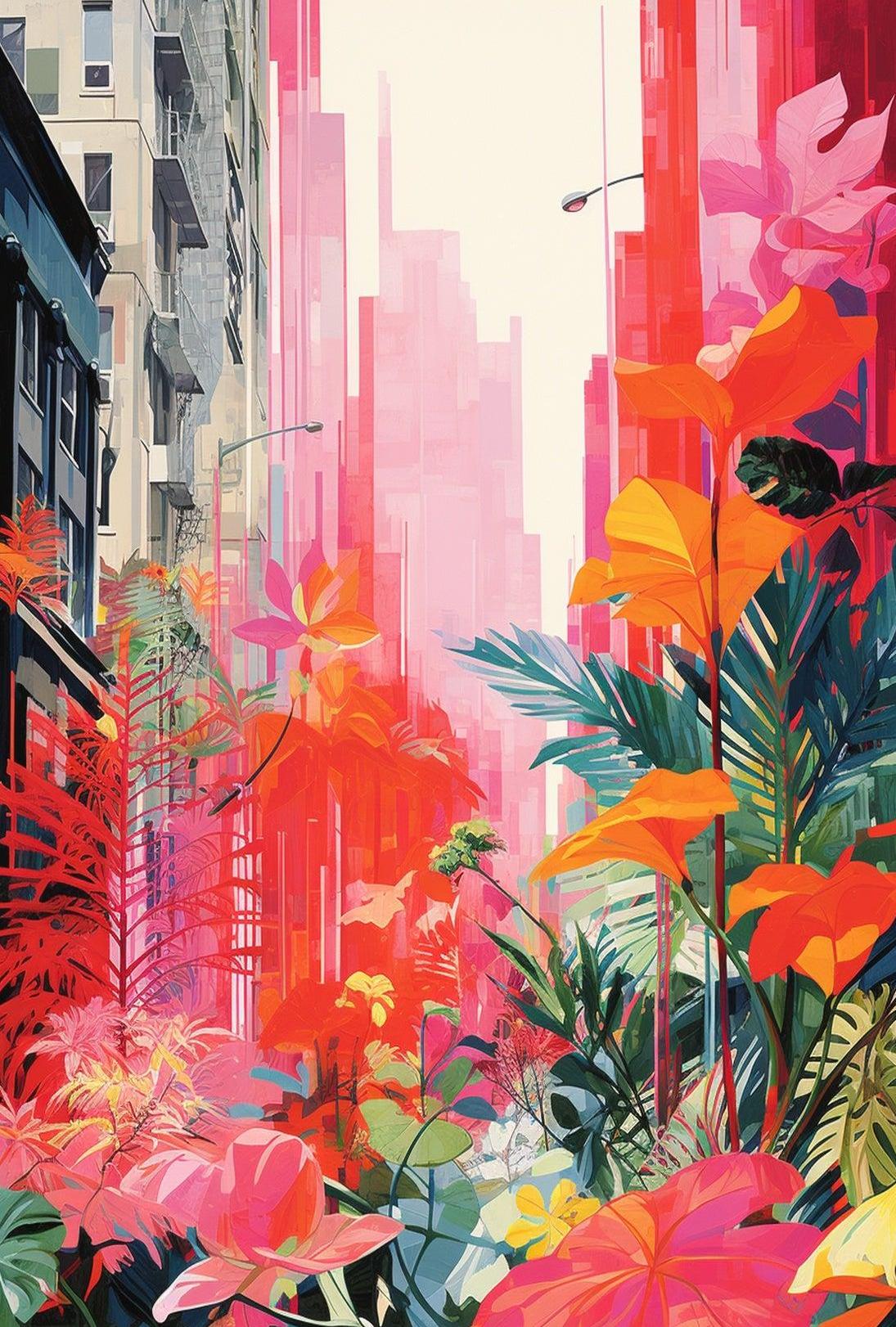 Nature's Triumph: Surreal Urban Landscape Art Poster