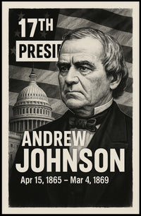 Andrew Johnson 17th President of the United States Digital Montaje Poster