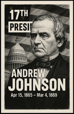 Andrew Johnson 17th President of the United States Digital Montaje Poster