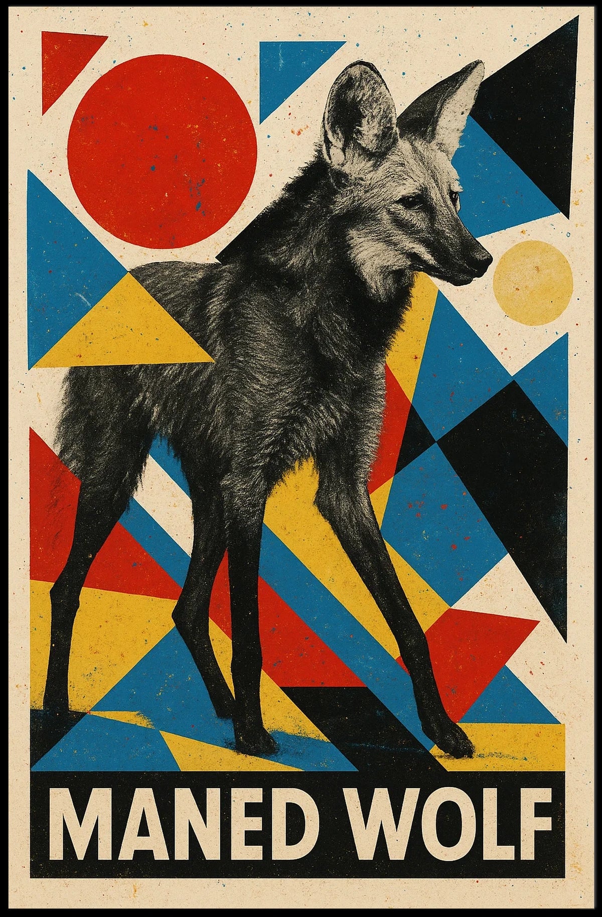 Maned Wolf Art Poster