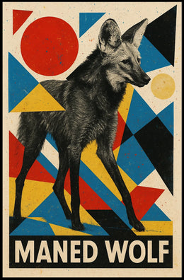 Maned Wolf Art Poster
