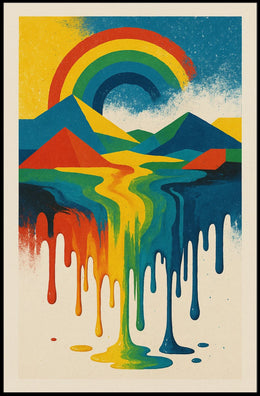 Vibrant Landscape Abstraction Abstract Poster