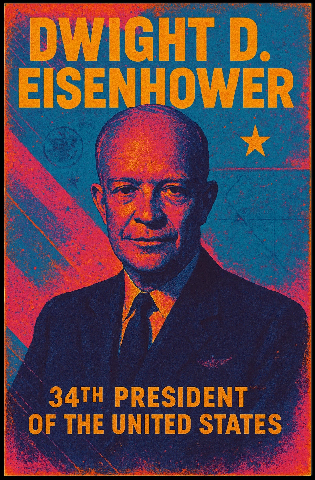 Dwight D Eisenhower Poster Legacy Leadership History Buff