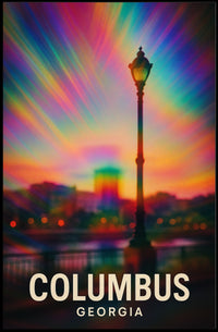 Columbus Georgia Vibrant View Travel Cityscape Impressionism Digital Painting Decor Poster