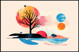 Surreal Abstract Landscape Poster with Vibrant Colors