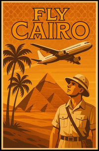 Cairo Adventure Vintage Travel Poster
