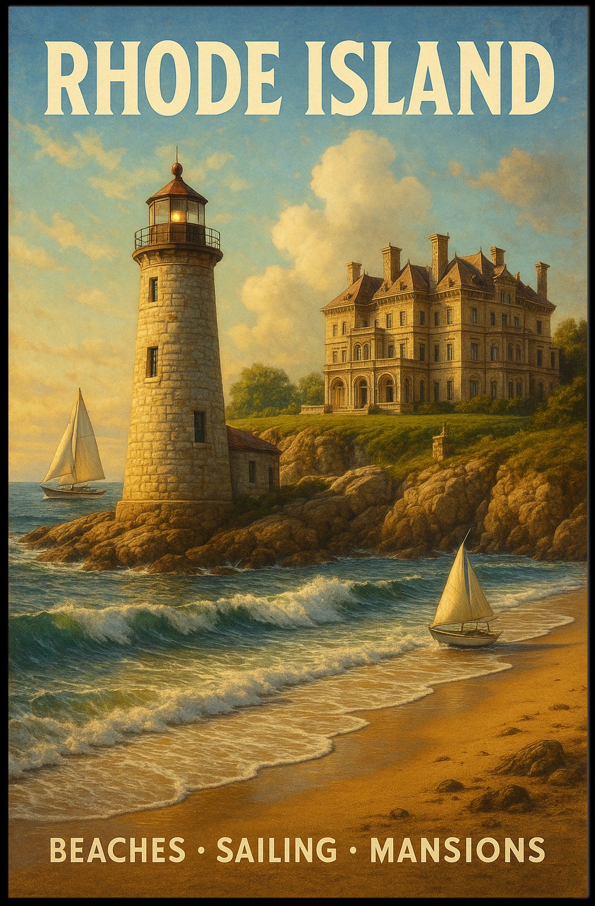 Rhode Island Coastal Charm Poster