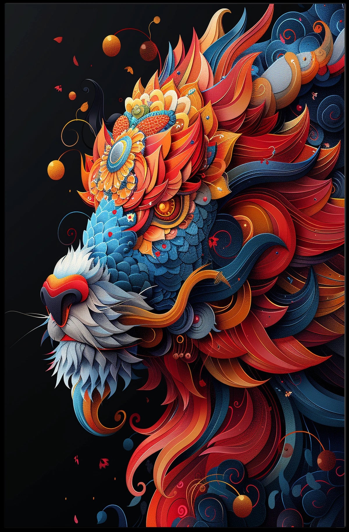 Vibrant Lion Art Poster