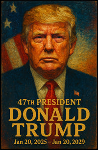 Trump Visionary Leadership Patriotic Oil Painting Poster