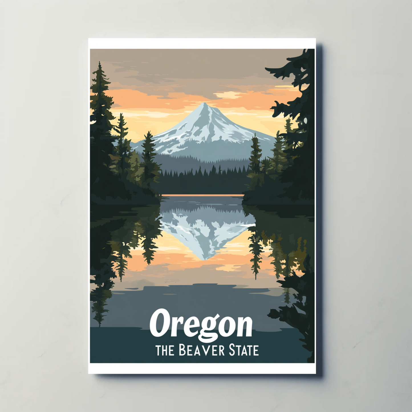 Oregon - The Beaver State Vintage Travel Poster