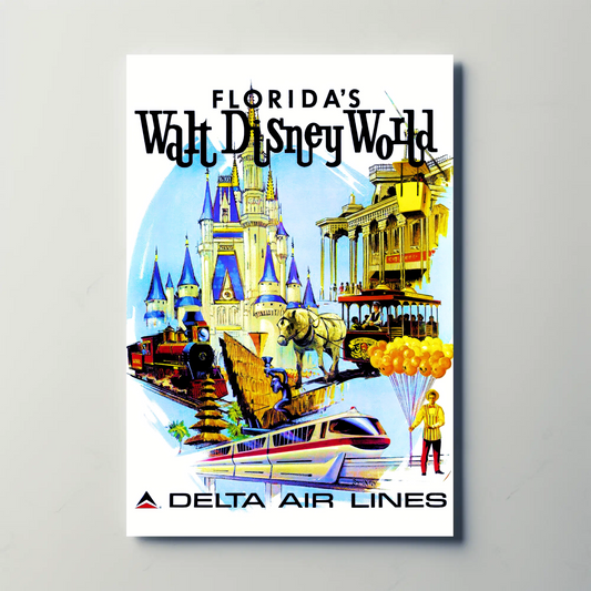 Disney World Florida Air Lines Travel Poster