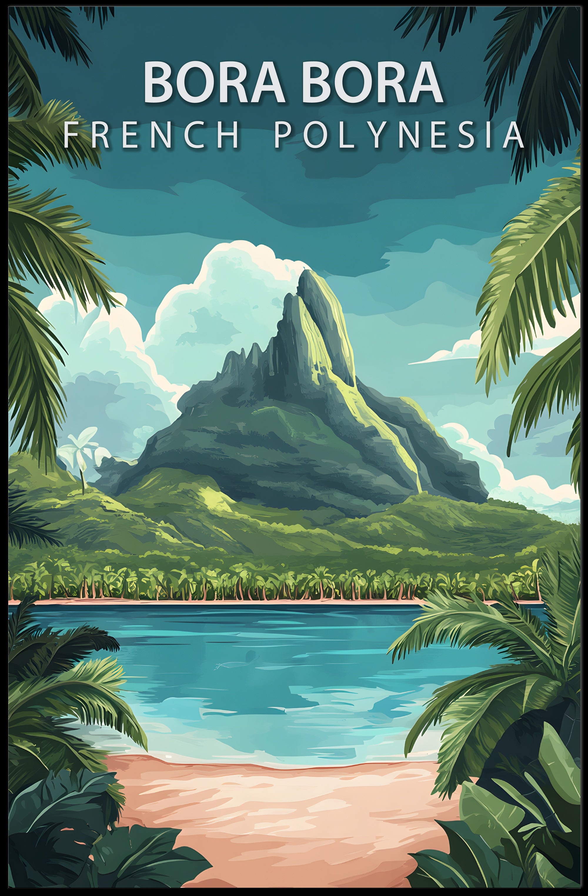 Scenic Bora Bora Travel Poster PosterGoat