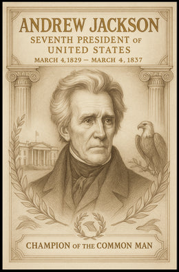 Andrew Jackson 7th President Sketch Poster Art Print Decor PosterGoat