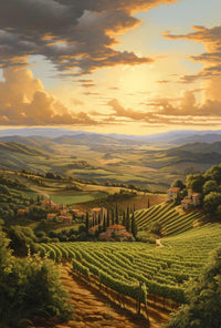 Tuscan Vineyard Serenity Art Print Travel Poster