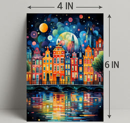 Vibrant Cityscape Reflections Poster