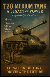 T20 Medium Tank WWII Poster