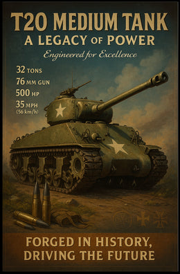T20 Medium Tank WWII Poster