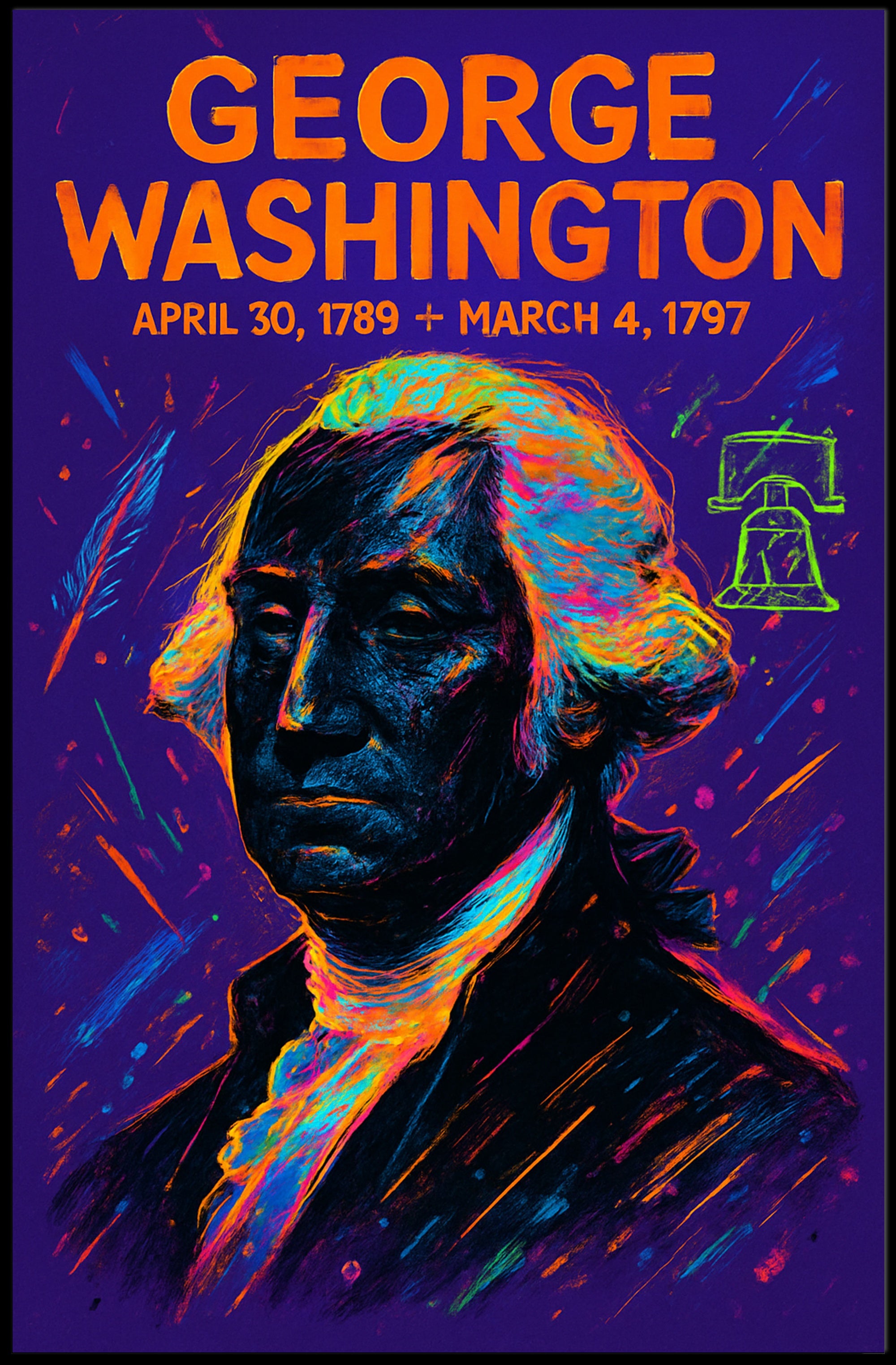 George Washington Neon Liberty Historical or Presidential Poster