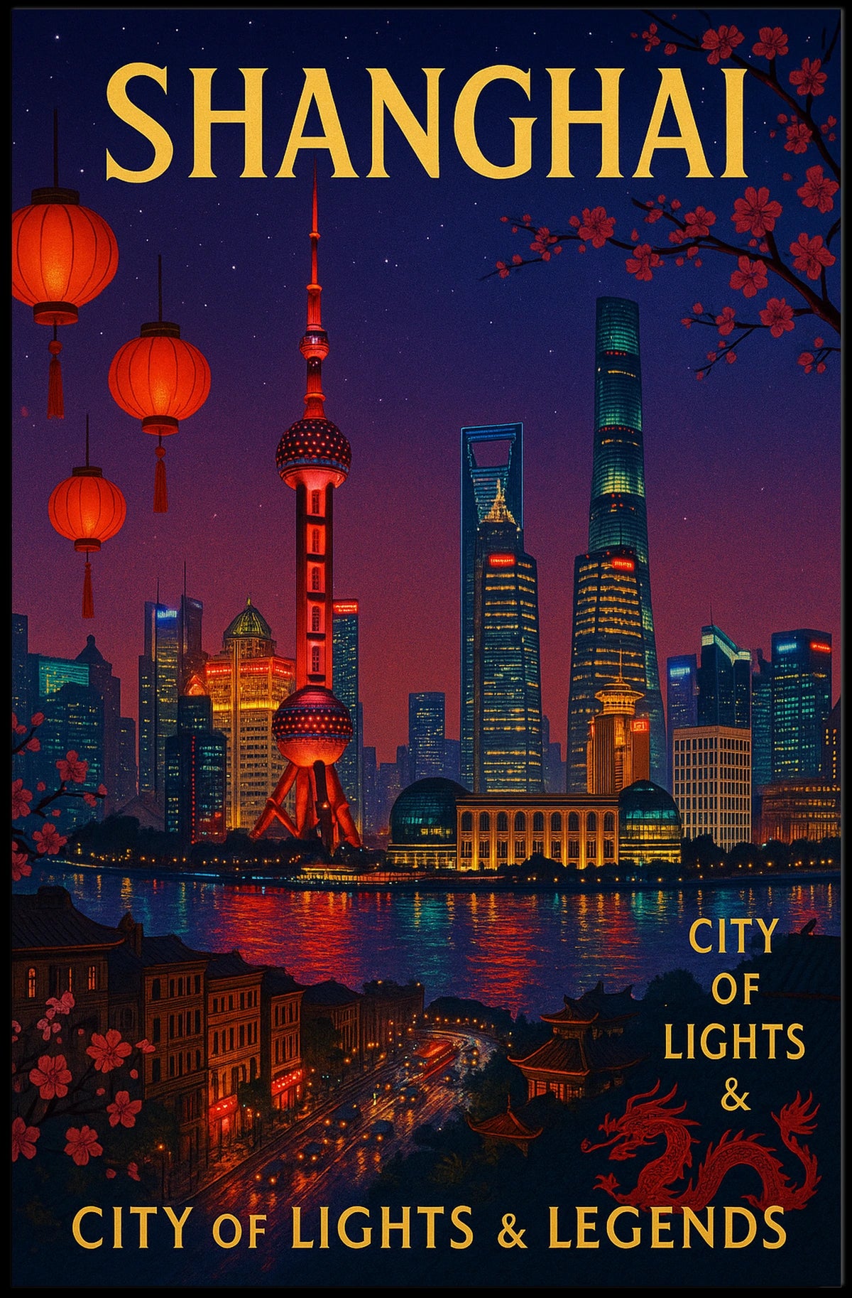 Shanghai City of Lights Legends Poster