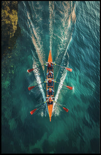 Rowing Team In Action Poster PosterGoat