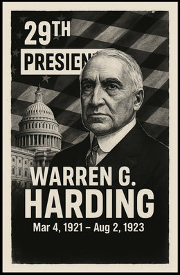 Warren G. Harding 29th President of the United States Digital Montaje Poster