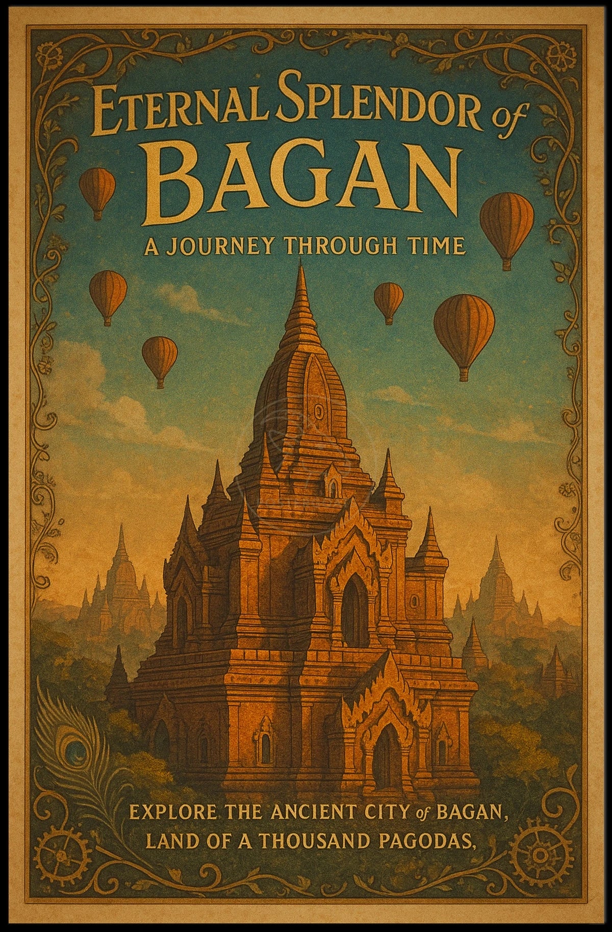 Bagan Pagodas Scenic Dream: Cultural or Heritage Poster
